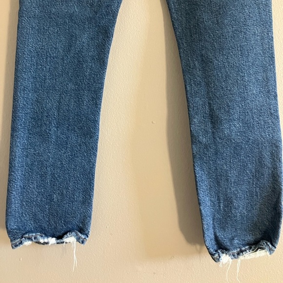 AGOLDE Riley High Rise Straight Crop Jean in Pastime Medium Wash Stretch 24 - Picture 10 of 10